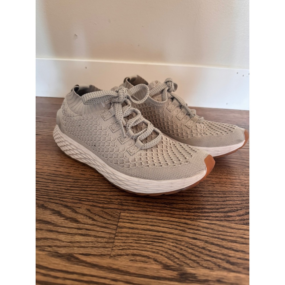 NOBULL Knit Runner Sand Beige Women Athletic Training Running Shoes Gum Sole 8.5